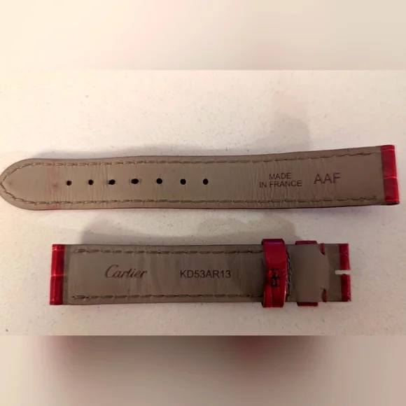 Cartier alligator red watch band. Worn only a few times. - Picture 5 of 6